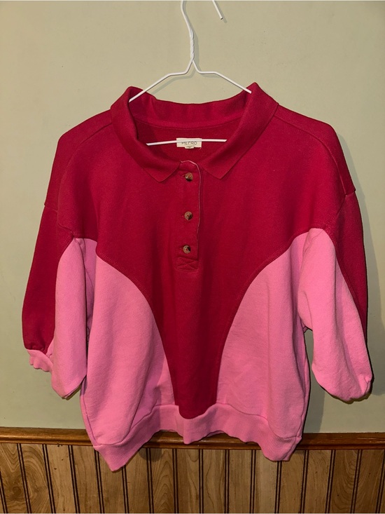 Pilcro Tops - Pilcro Red and Pink Colorblock Button-Down Top